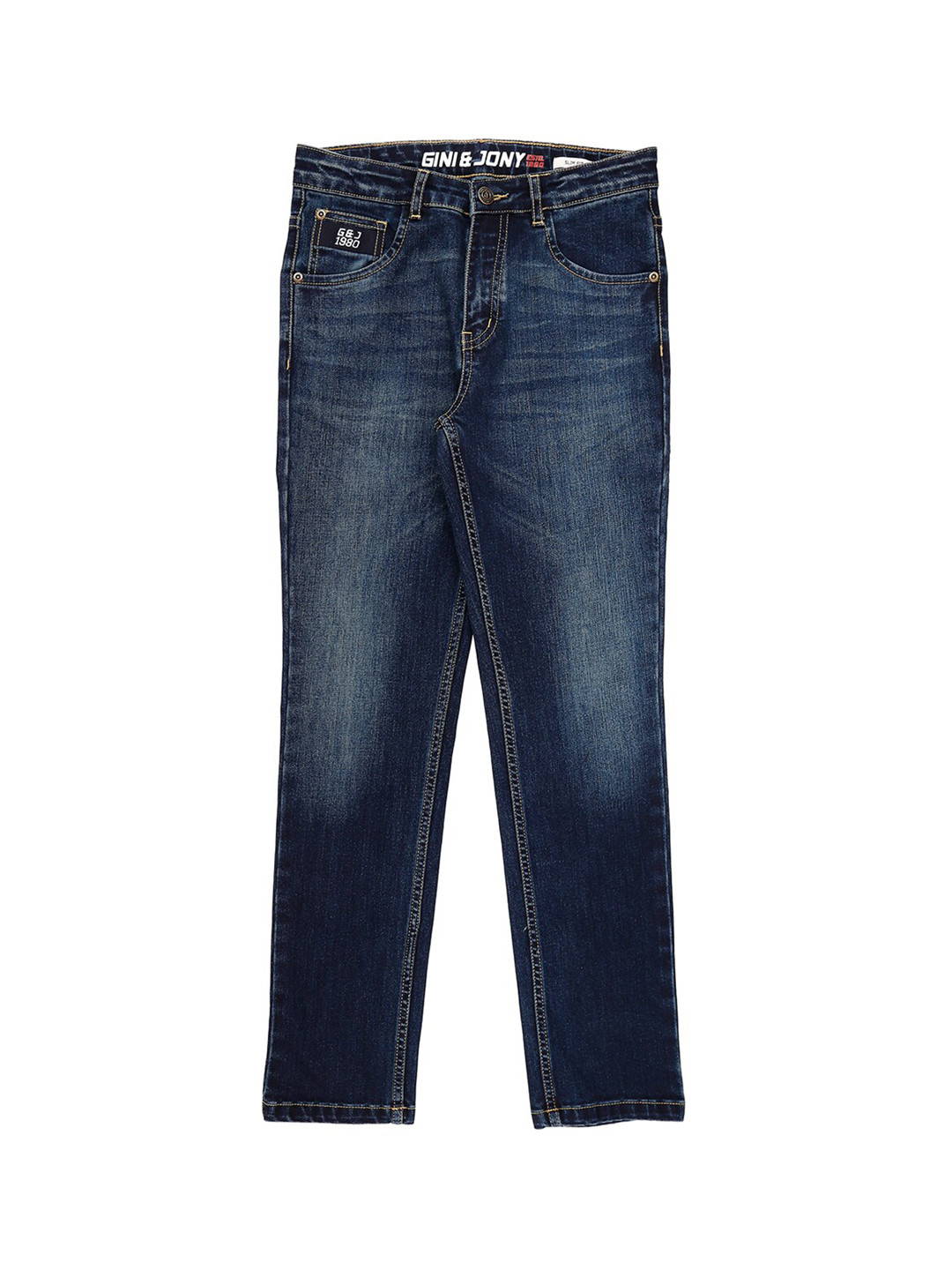 

Gini and Jony Boys Mid-Rise Heavy Fade Jeans, Navy blue