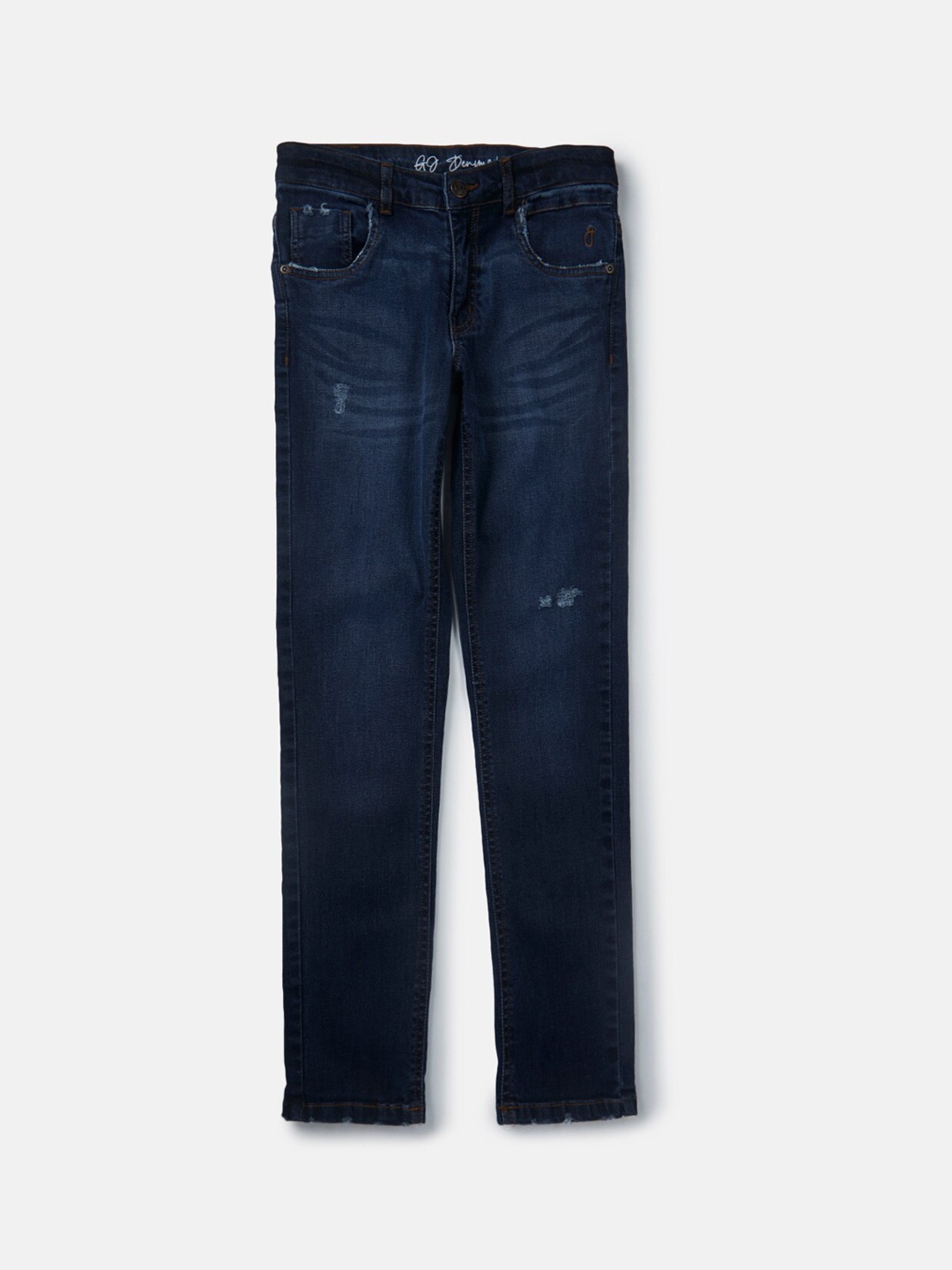 

Gini and Jony Boys Mid-Rise Low Distress Light Fade Jeans, Navy blue