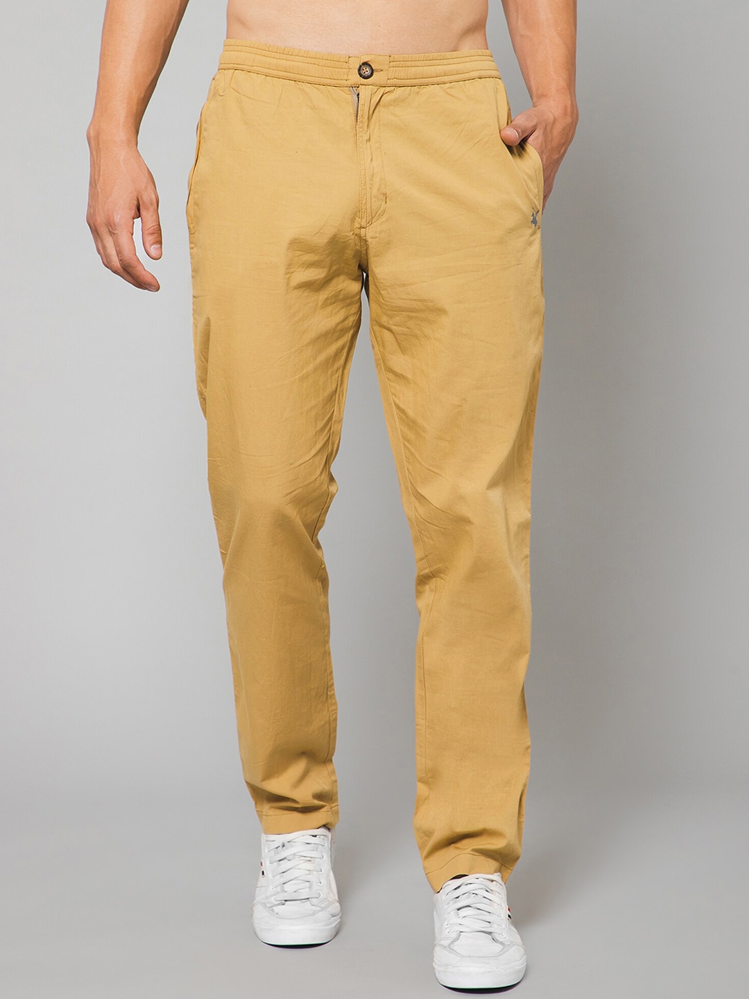 

Cantabil Men Mid-Rise Cotton Track Pant, Khaki