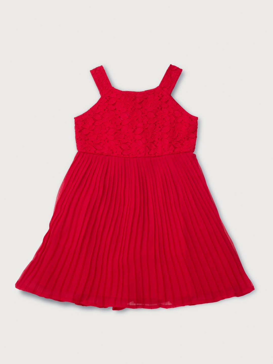 

Gini and Jony Girls Shoulder Straps Fit & Flare Dress, Red