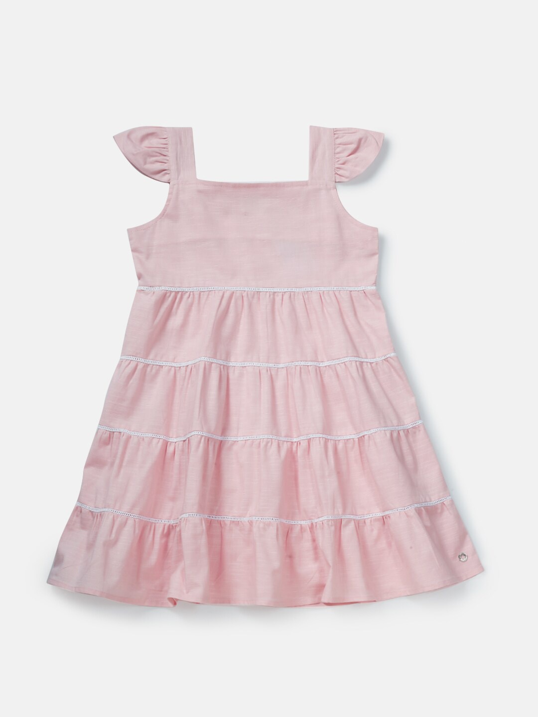 

Gini and Jony Girls Tiered Cotton A-Line Dress, Peach