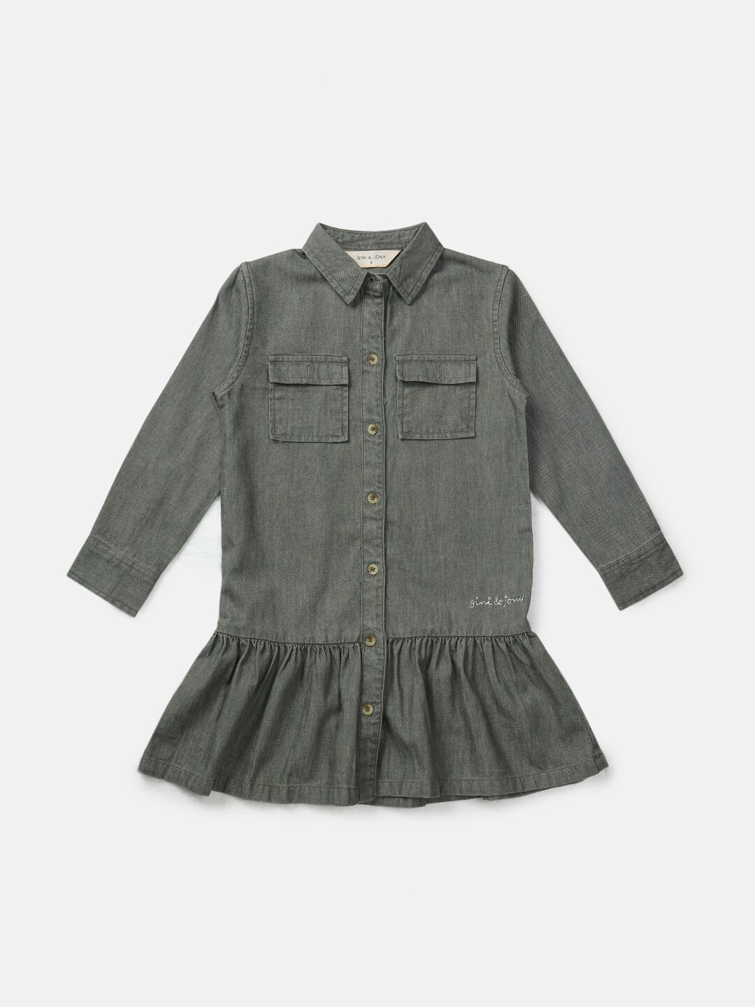 

Gini and Jony Girls Drop-Waist Dress, Olive