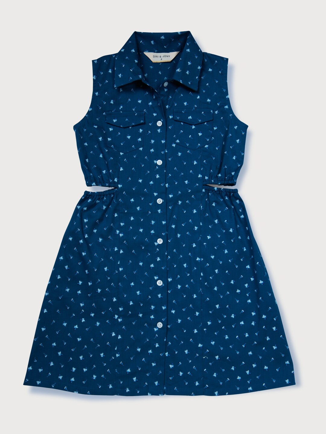 

Gini and Jony Girls Print Shirt Dress, Navy blue