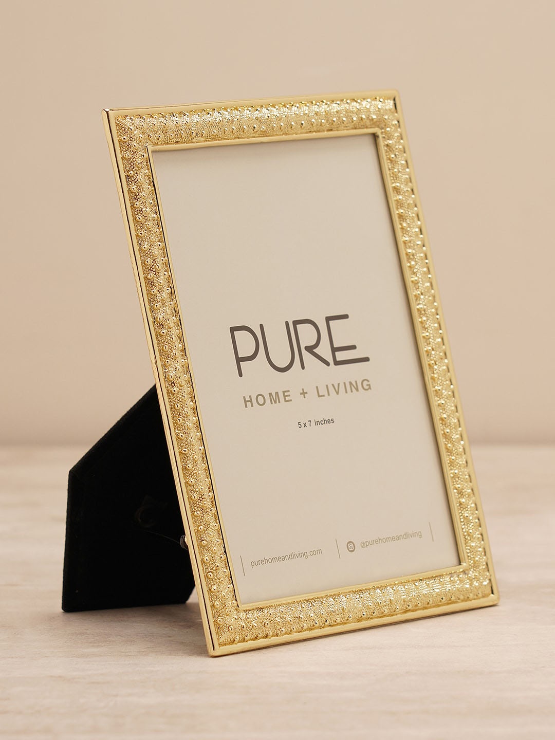 

Pure Home and Living Gold-Plated Textured Border Metal Photo Frame