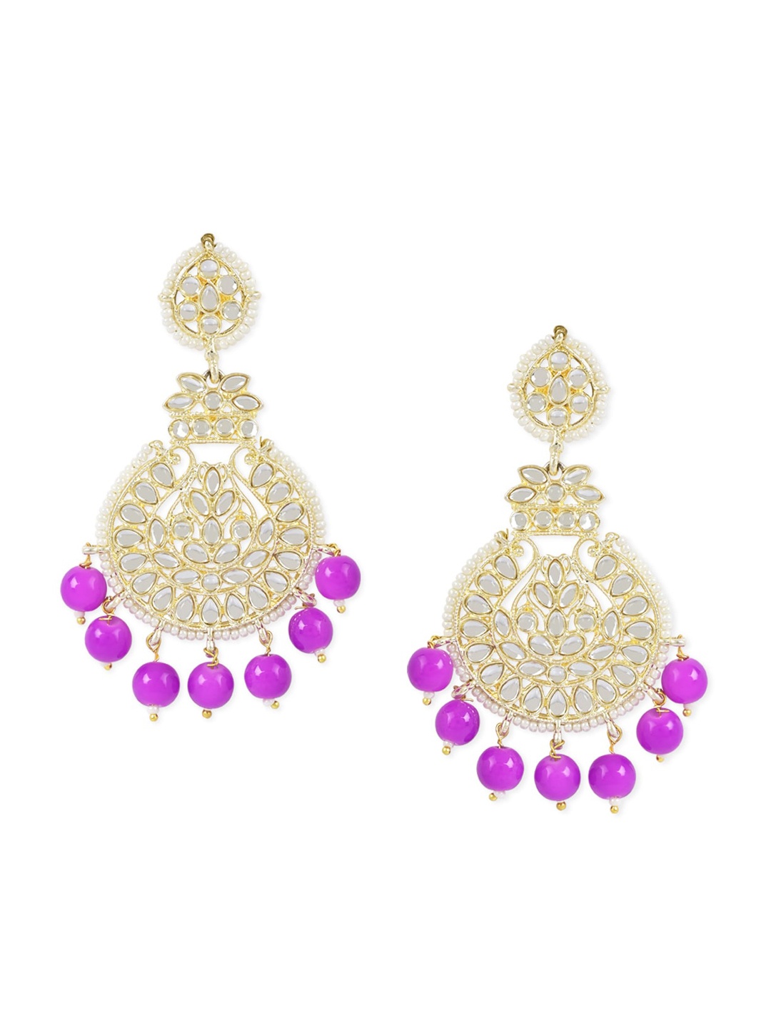 

I Jewels Gold-Plated Contemporary Chandbali Earrings