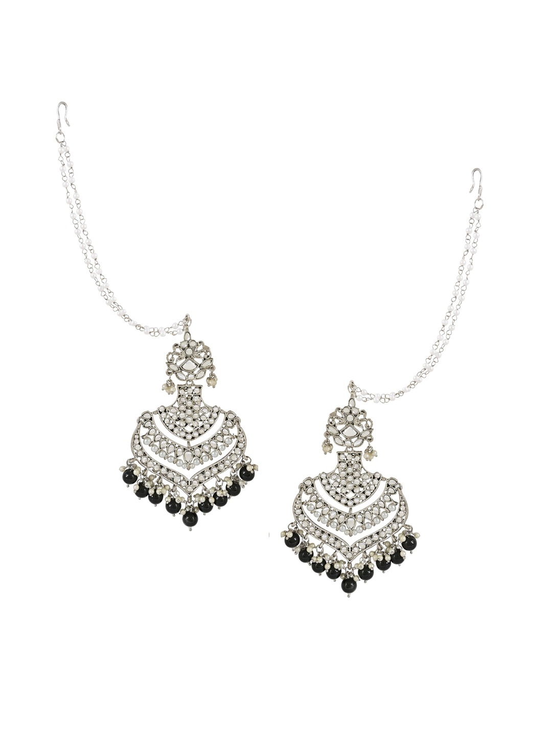

I Jewels Silver-Plated Contemporary Drop Earrings
