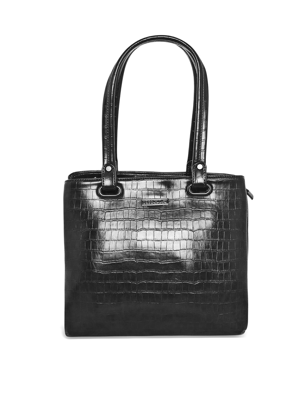 

ESBEDA Women Textured Handheld Bag, Black