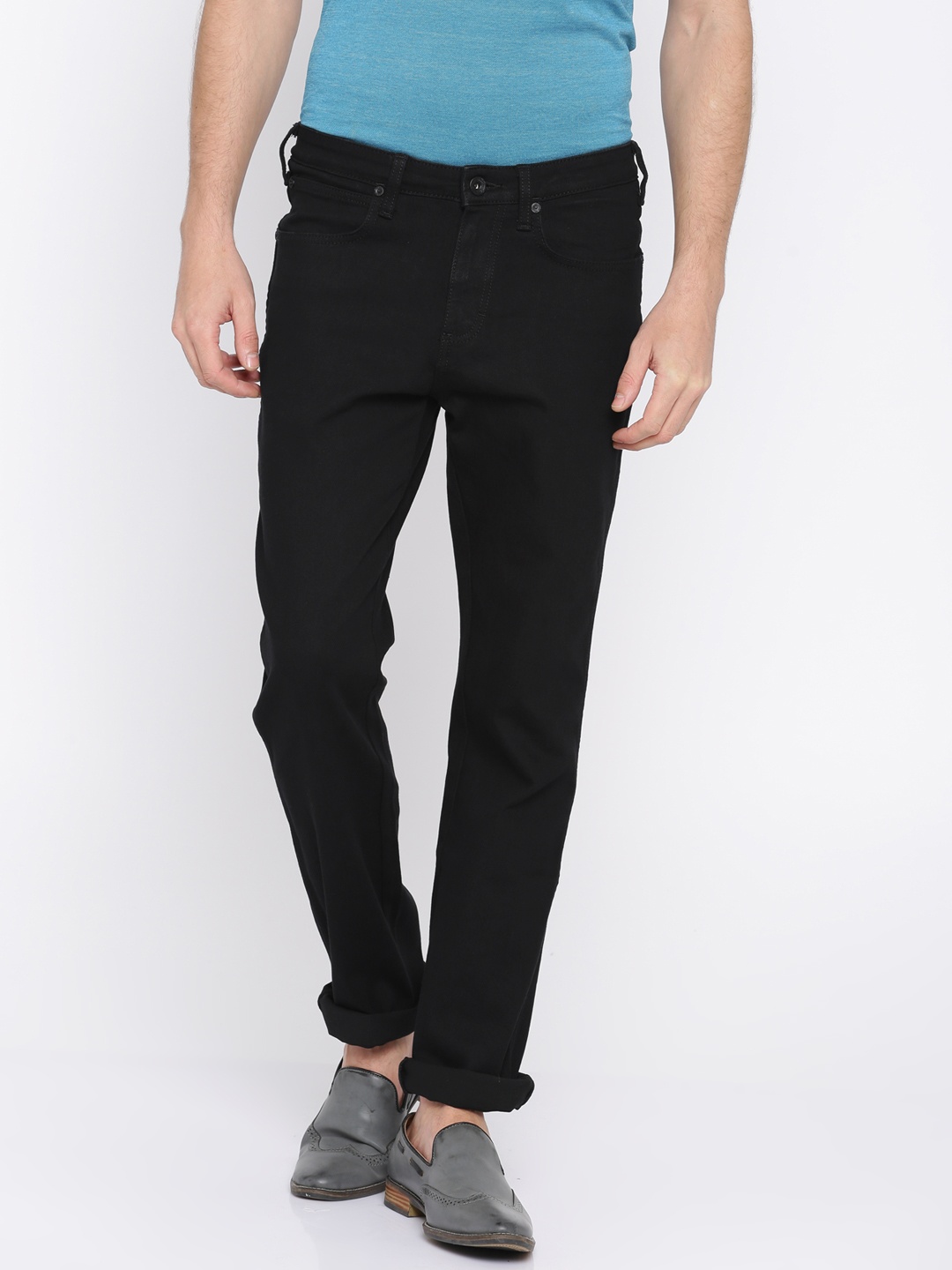 

Wrangler Men Black Millard Regular Fit Low-Rise Clean Look Stretchable Jeans