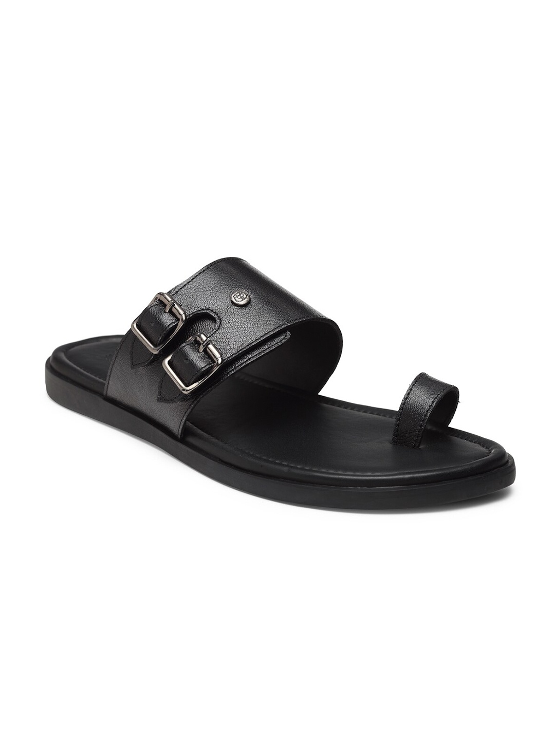 

BEAVER Men Textured Leather Comfort Sandals, Black