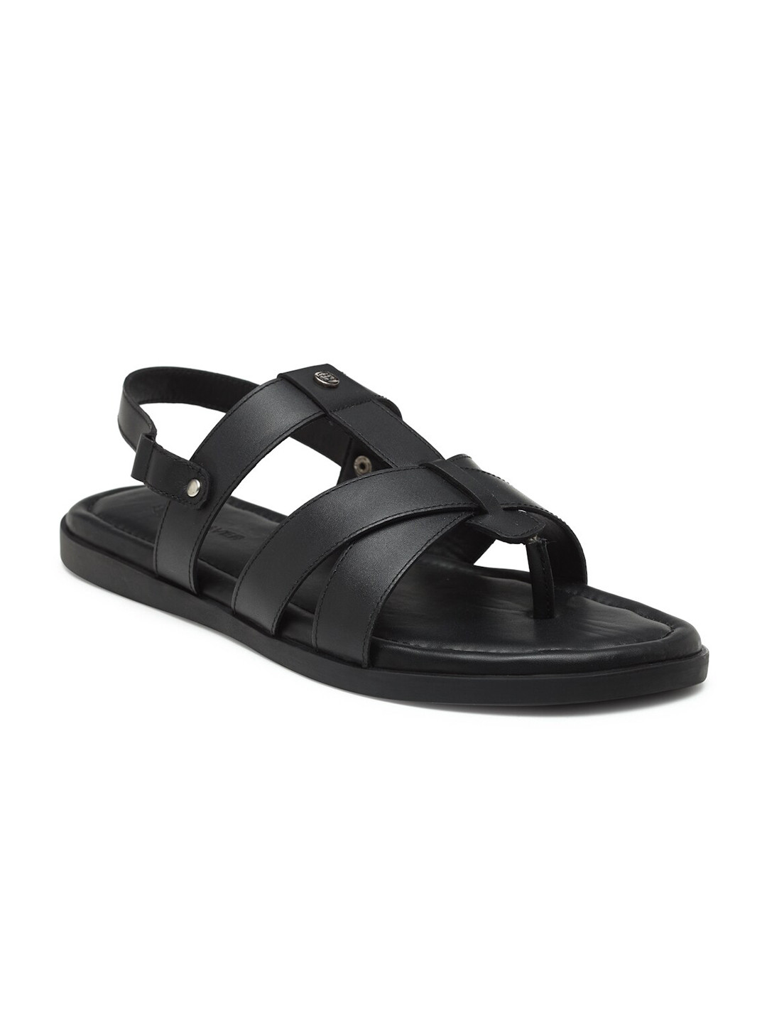 

BEAVER Men Leather Comfort Sandals, Black
