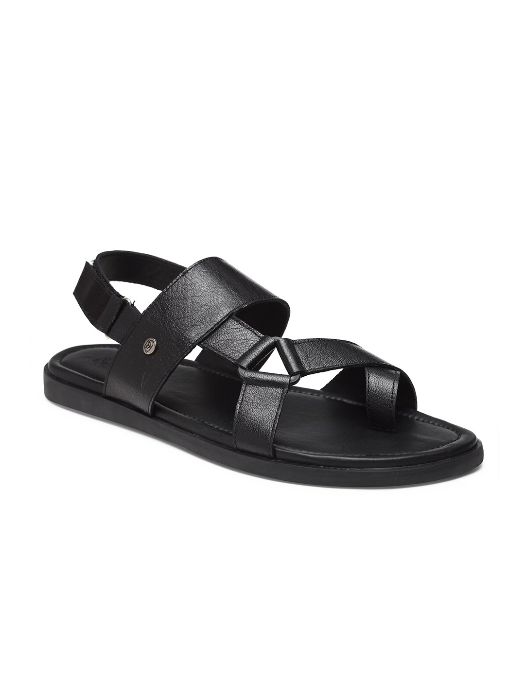 

BEAVER Men Textured Leather Comfort Sandals, Black