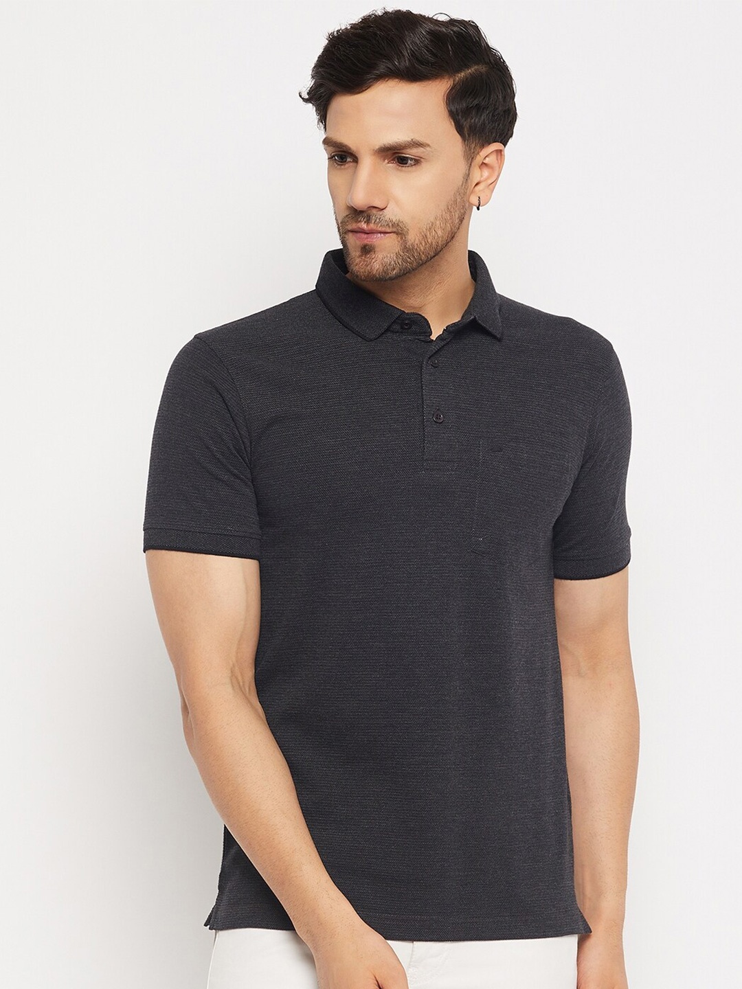 

Okane Polo Collar T-shirt, Black