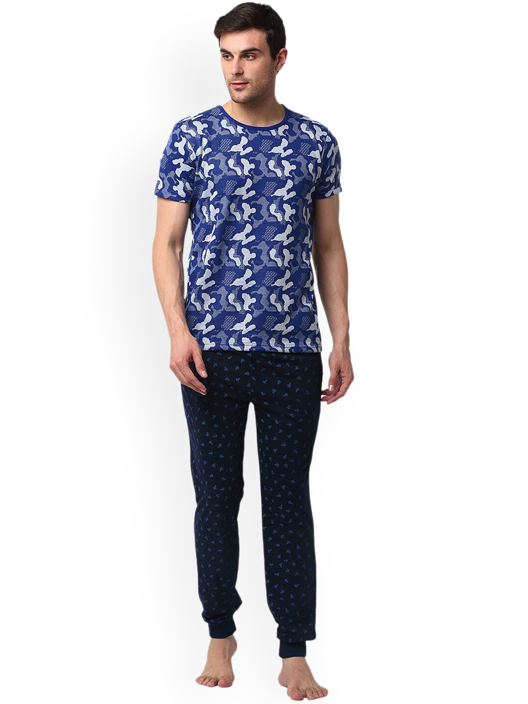 

VIMAL JONNEY Camouflage Printed Night Suit, Blue