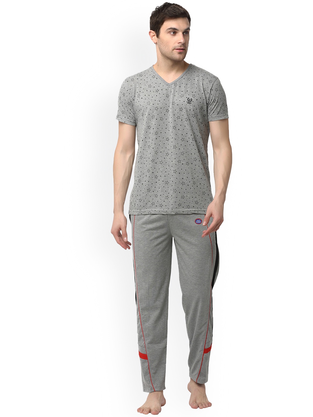 

VIMAL JONNEY Conversational Printed Night Suit, Grey