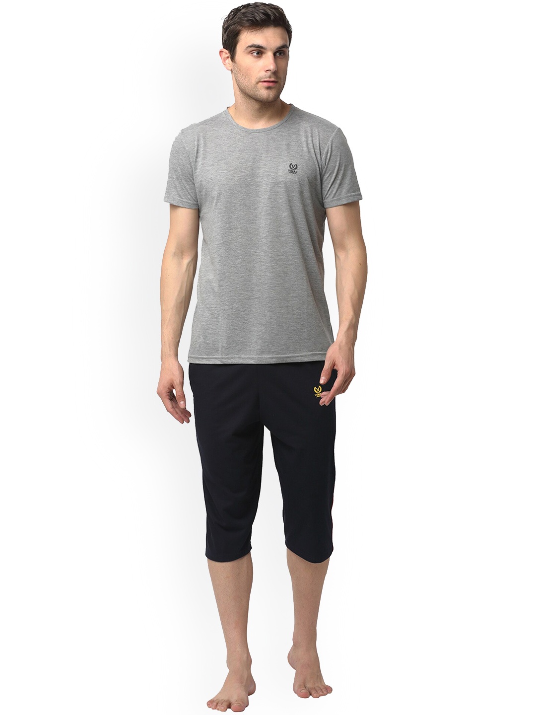 

VIMAL JONNEY Round Neck Night Suit, Grey