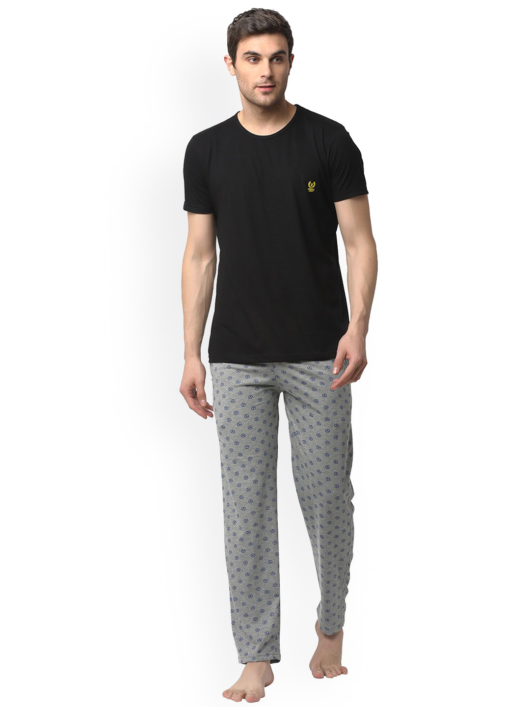 

VIMAL JONNEY Round Neck Night Suit, Black