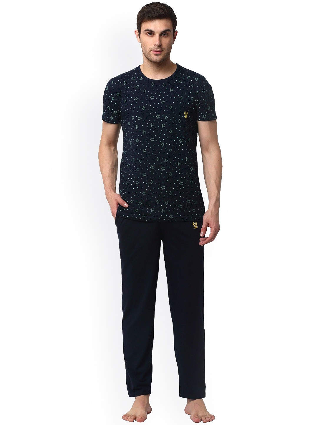 

VIMAL JONNEY Conversational Printed Night Suit, Navy blue