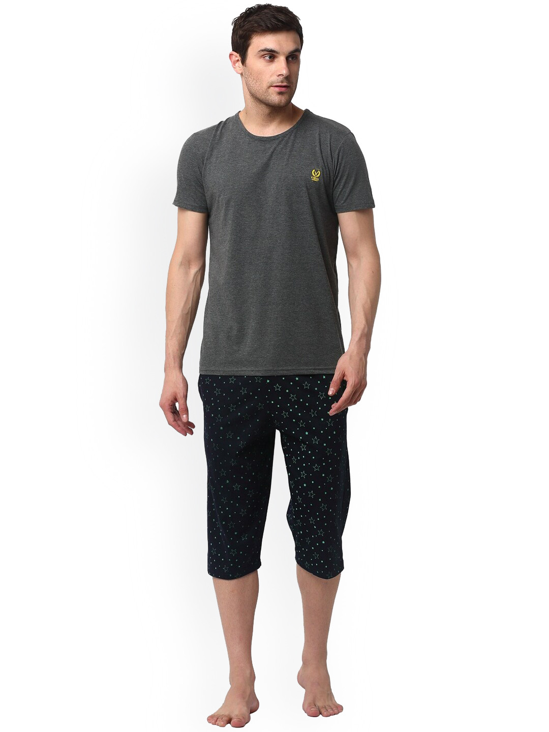 

VIMAL JONNEY Conversational Printed Night Suit, Grey