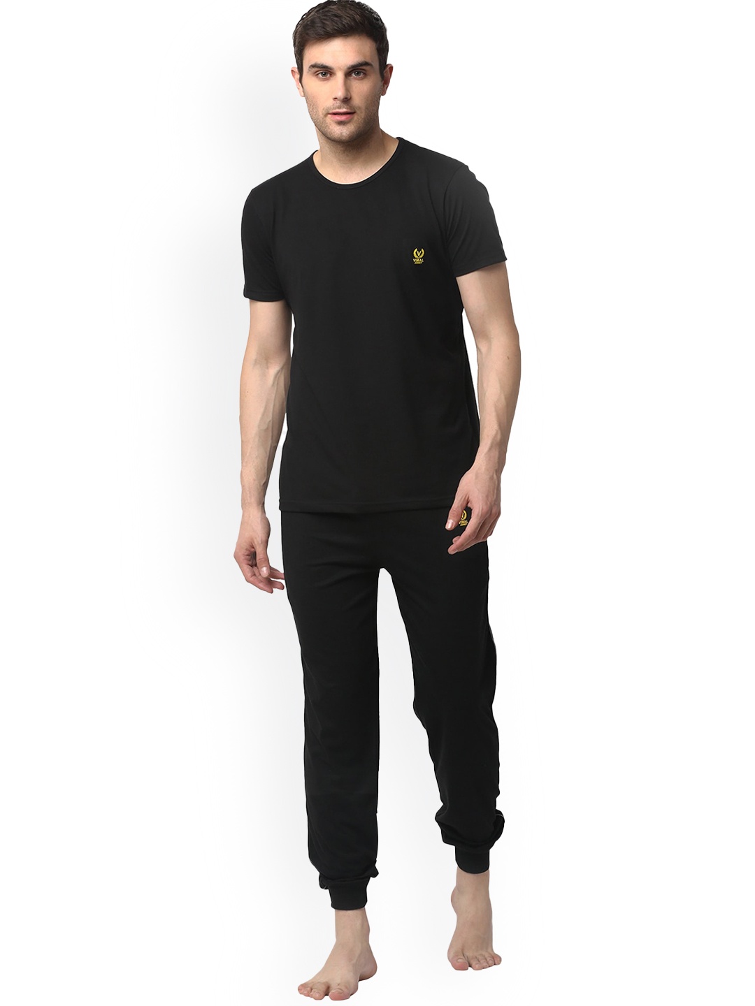 

Vimal Jonney Men Pure Cotton Lounge Set, Black
