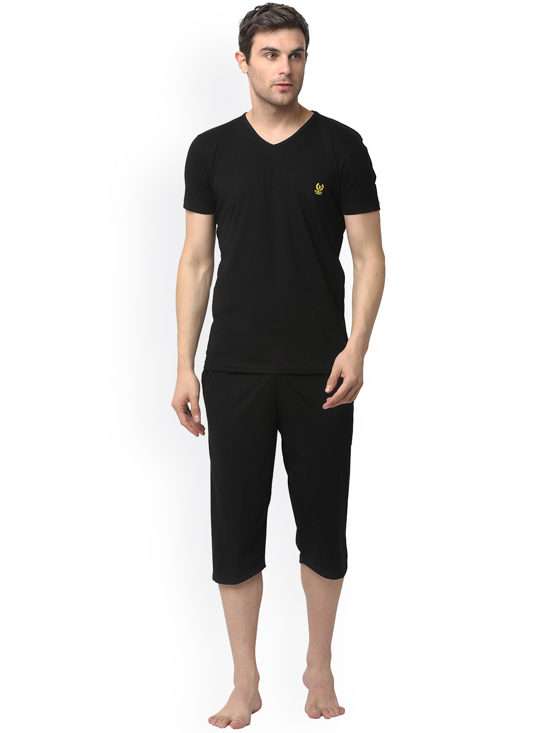 

Vimal Jonney Men Pure Cotton Lounge Set, Black