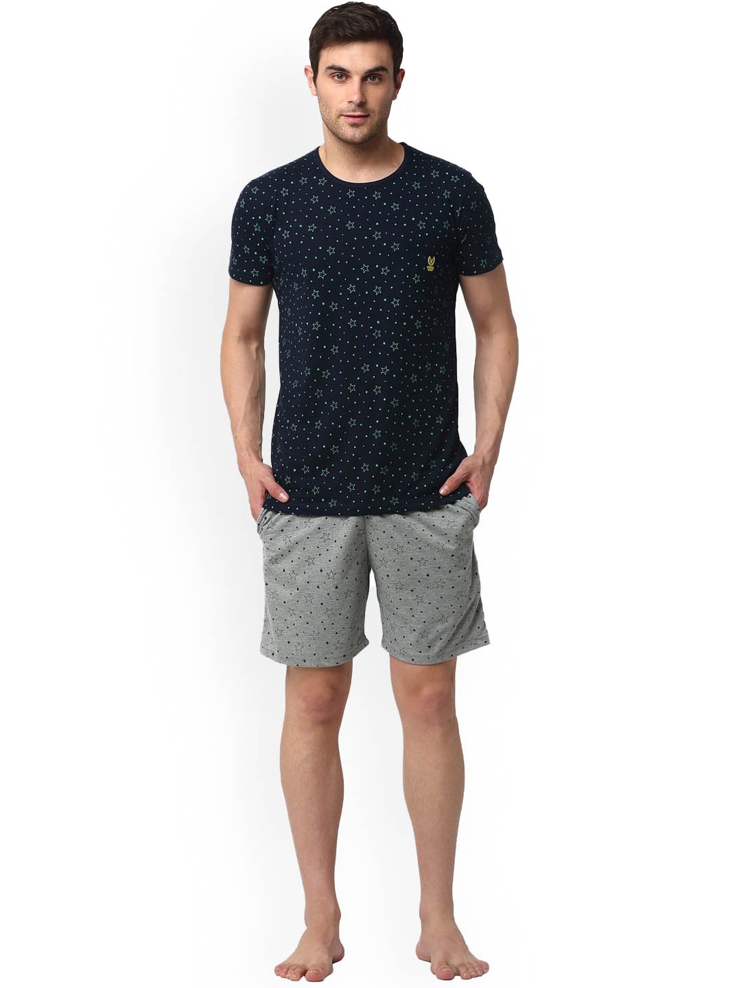 

Vimal Jonney Men Pure Cotton Lounge Set, Black
