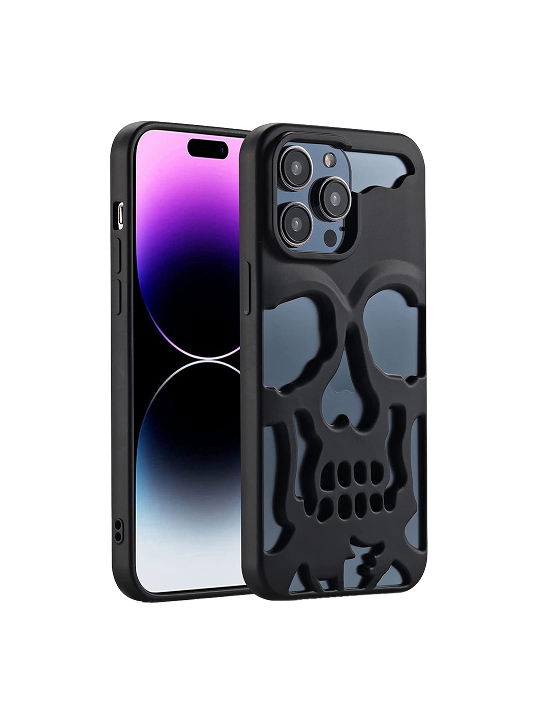 

Karwan iPhone 14 Pro Max Skull Design Horror Skeleton Silicon Back Case, Black