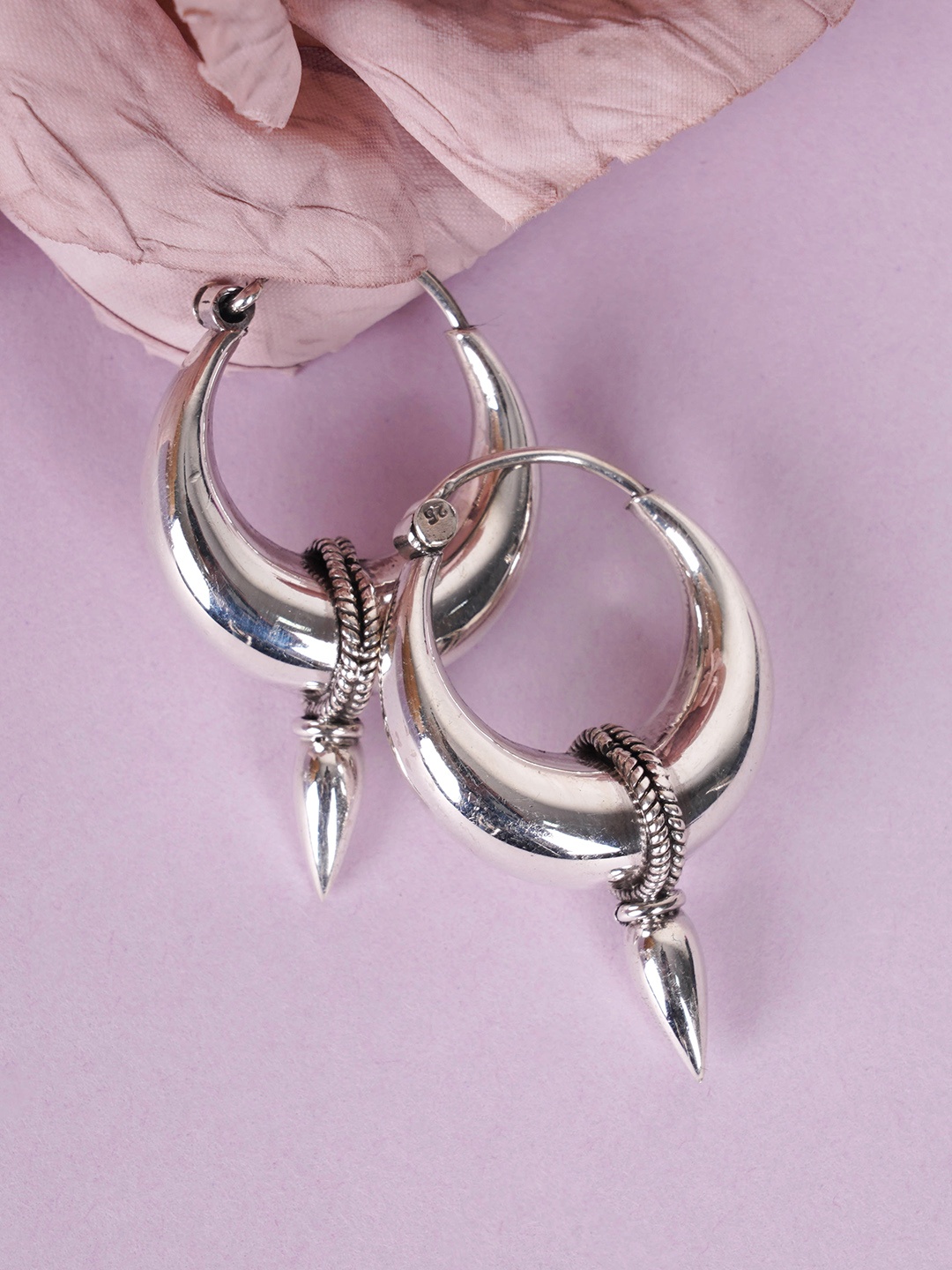 

Shyle 925 Sterling Silver Circular Hoop Earrings