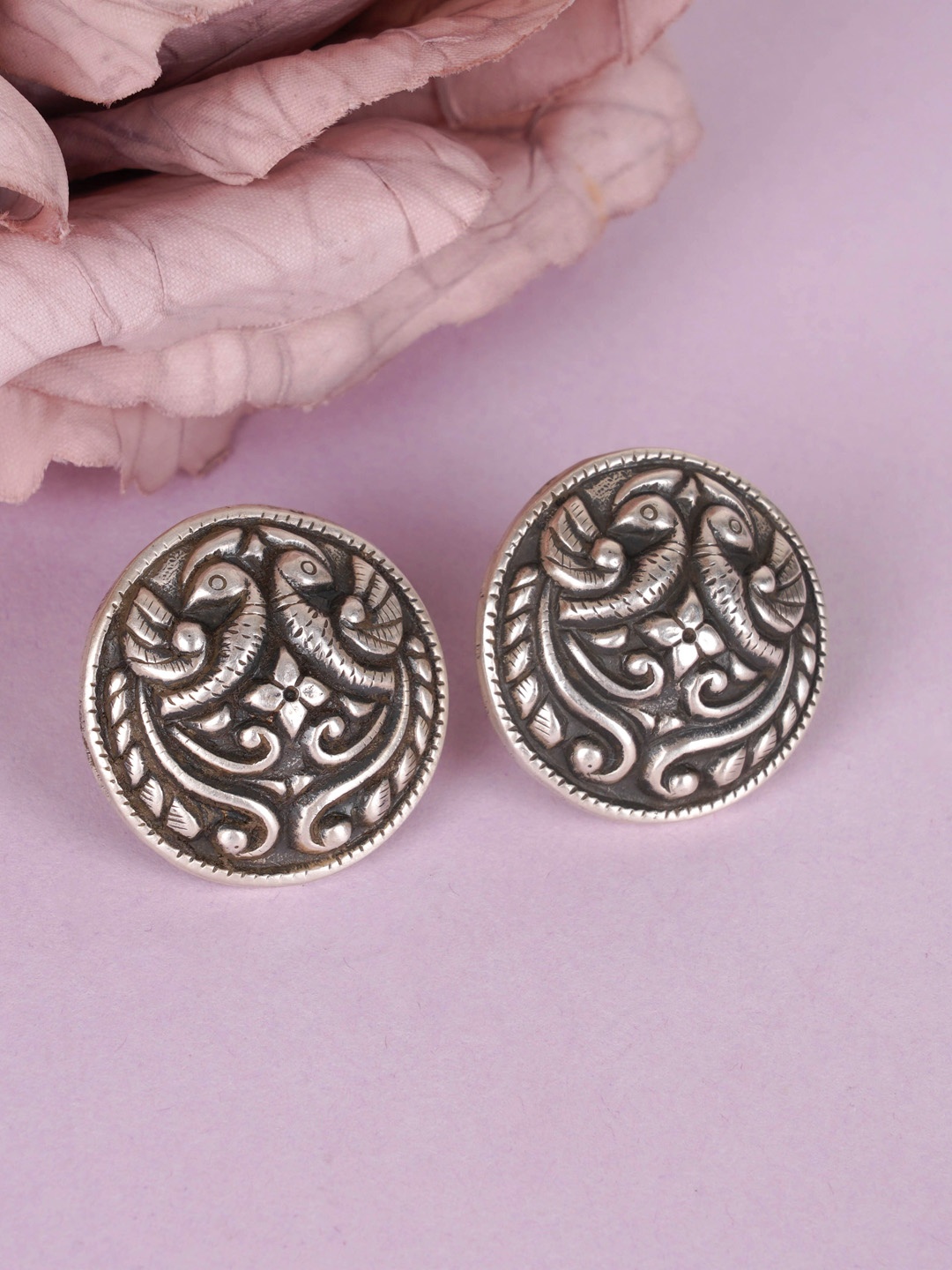 

Shyle 925 Sterling Silver Circular Studs Earrings