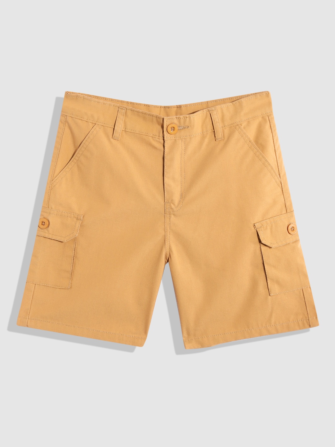 

YK Boys Yellow Slim Fit Pure Cotton Cargo Shorts