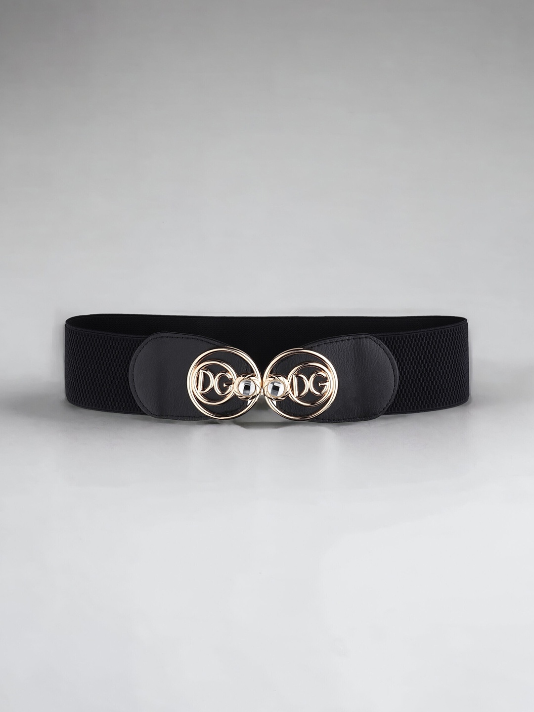 

ZORO Women Woven Design Interlock Stretchable Canvas Belt, Black