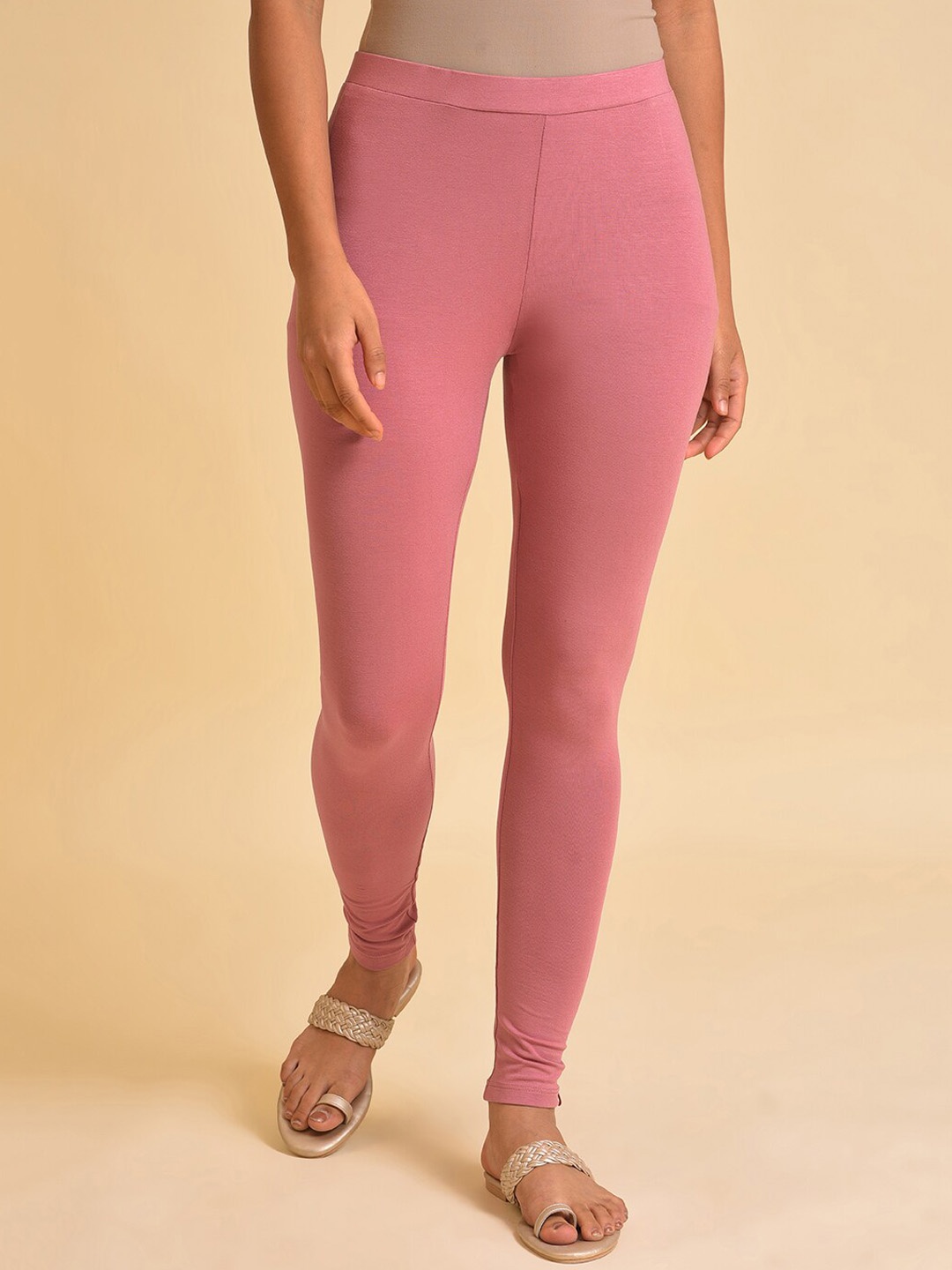 

W Dusty Pink Women Churidar Length Leggings