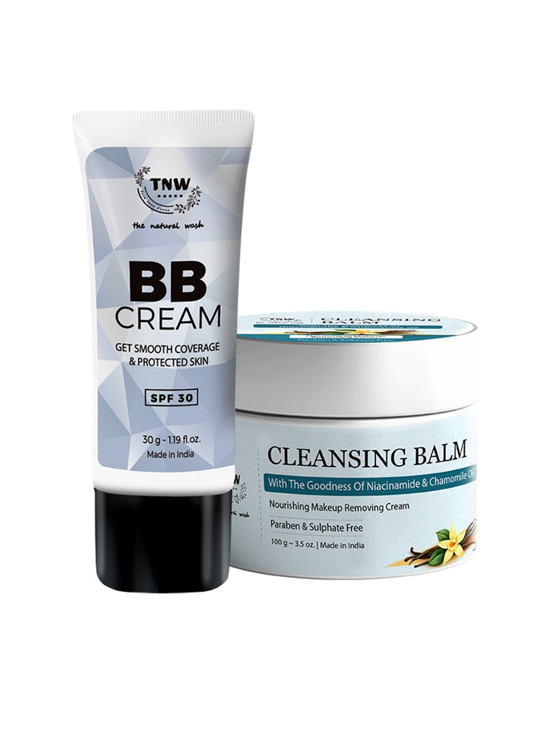 

TNW the natural wash Set of BB Cream - Medium Shade & Cleansing Balm, Beige