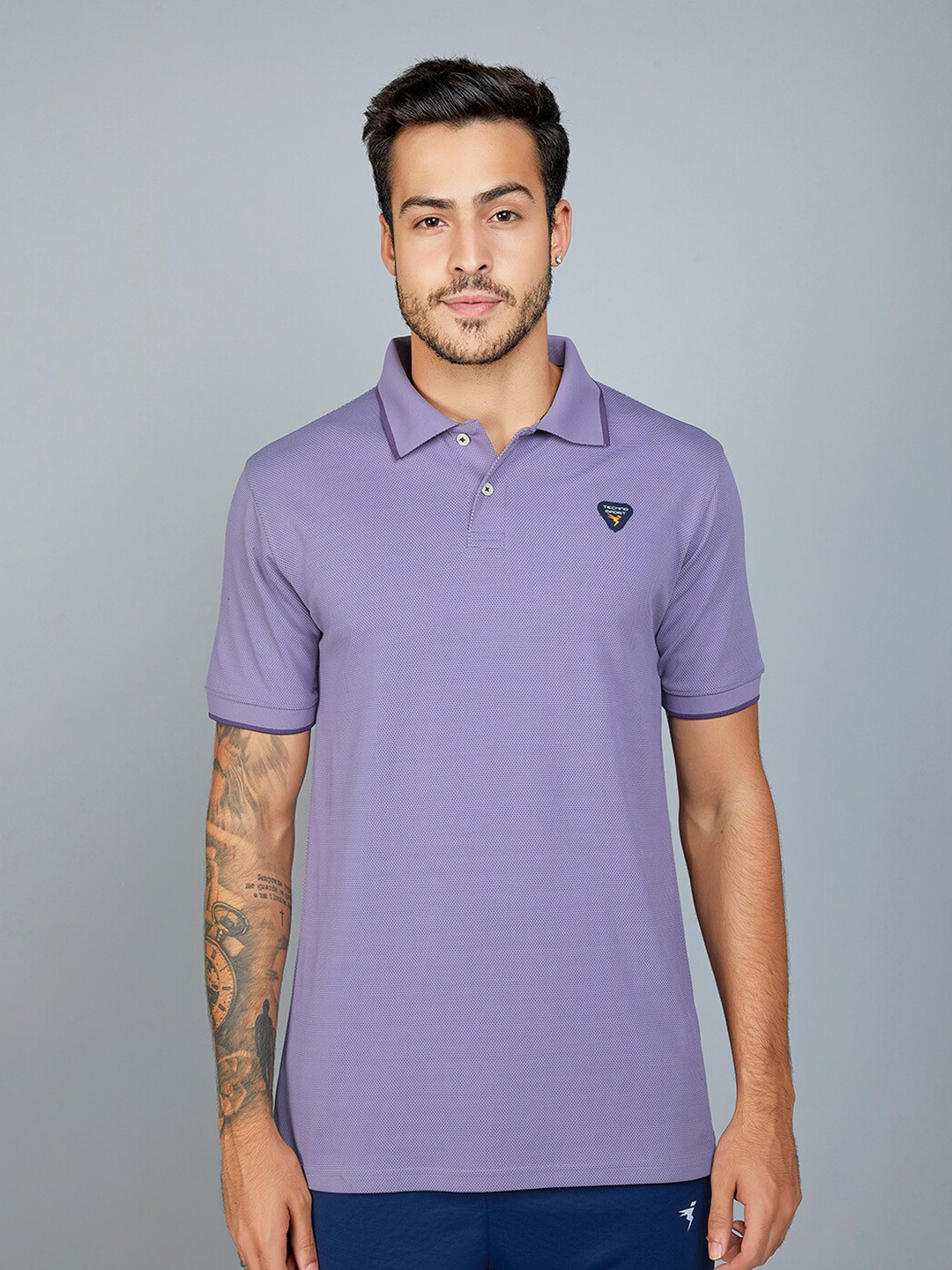 

Technosport Polo Collar Antimicrobial Slim Fit Sports T-Shirt, Mauve