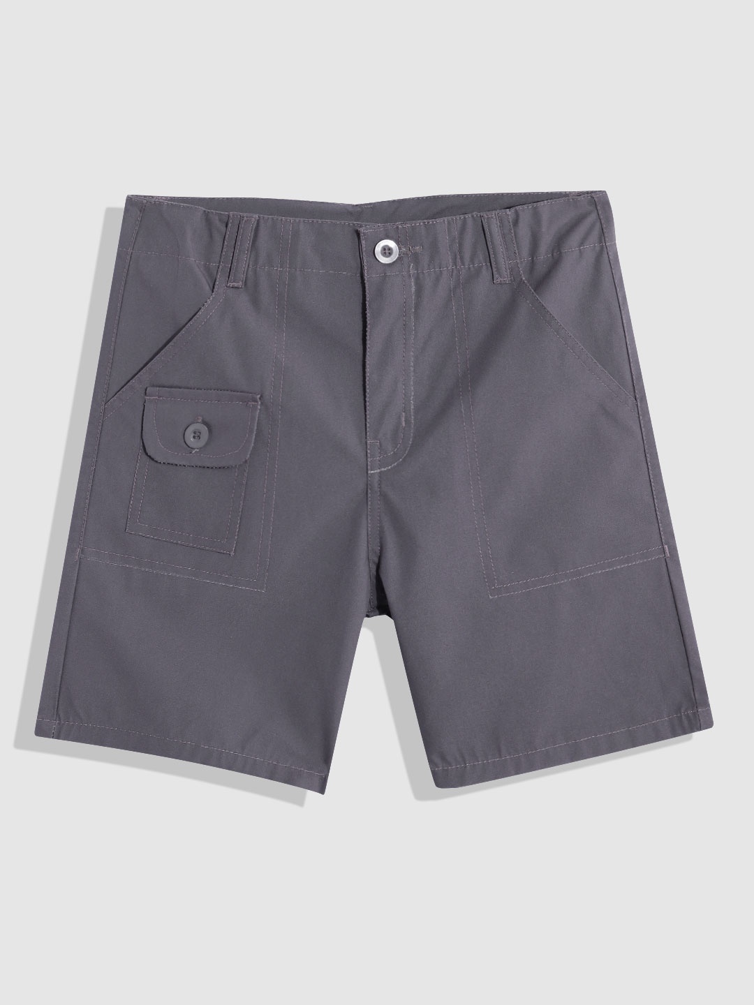 

YK Boys Grey Slim Fit Pure Cotton Shorts