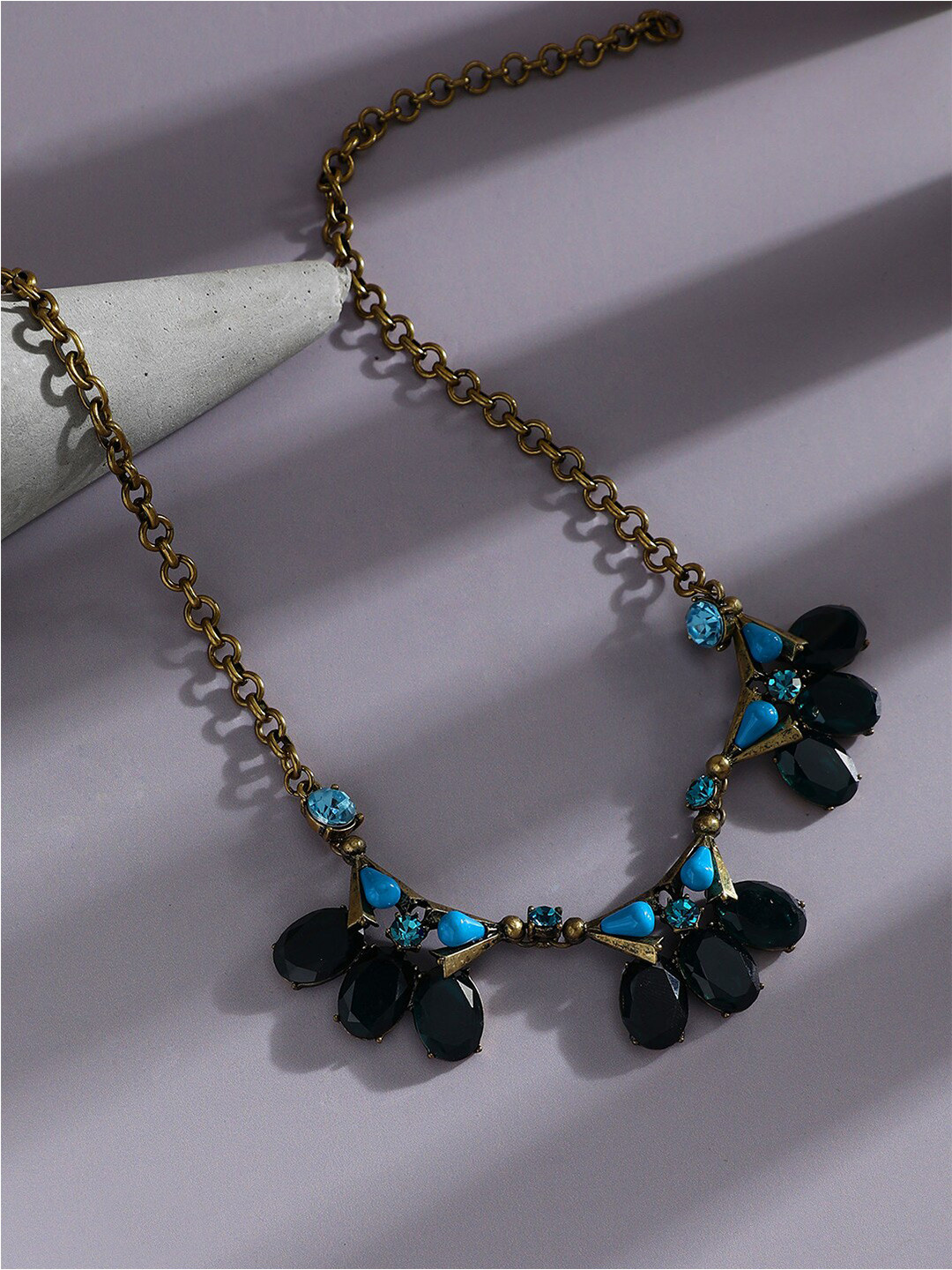 

SOHI Gold-Plated Stone Studded Necklace