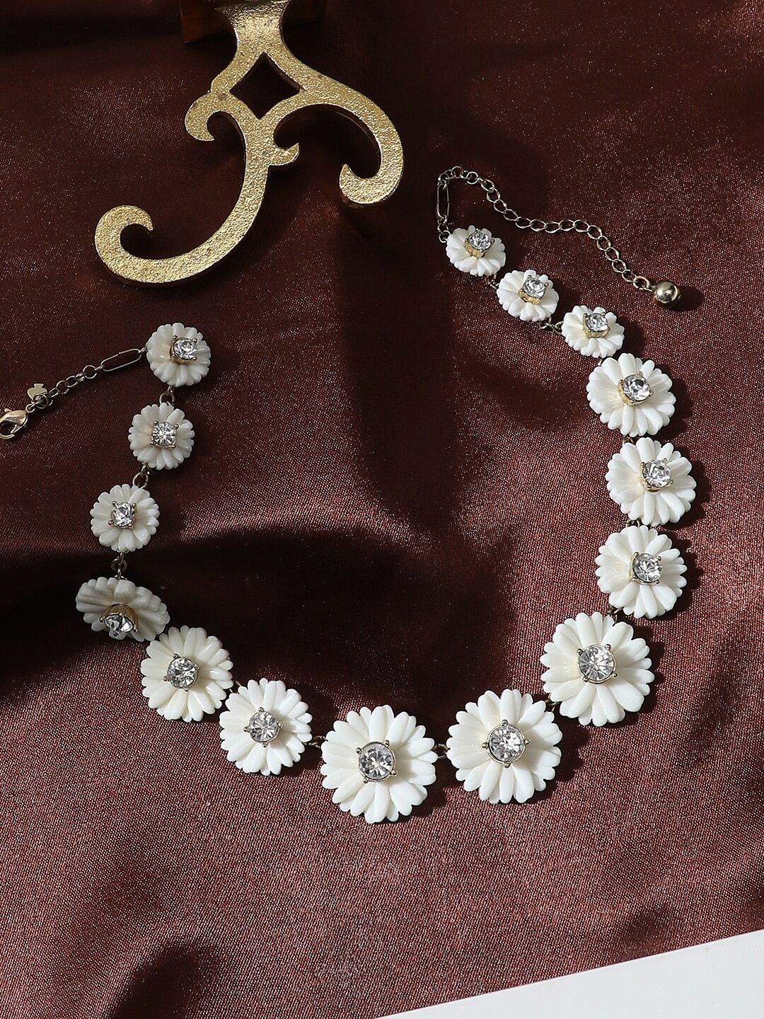 

SOHI Gold-Plated Stone-Studded Necklace