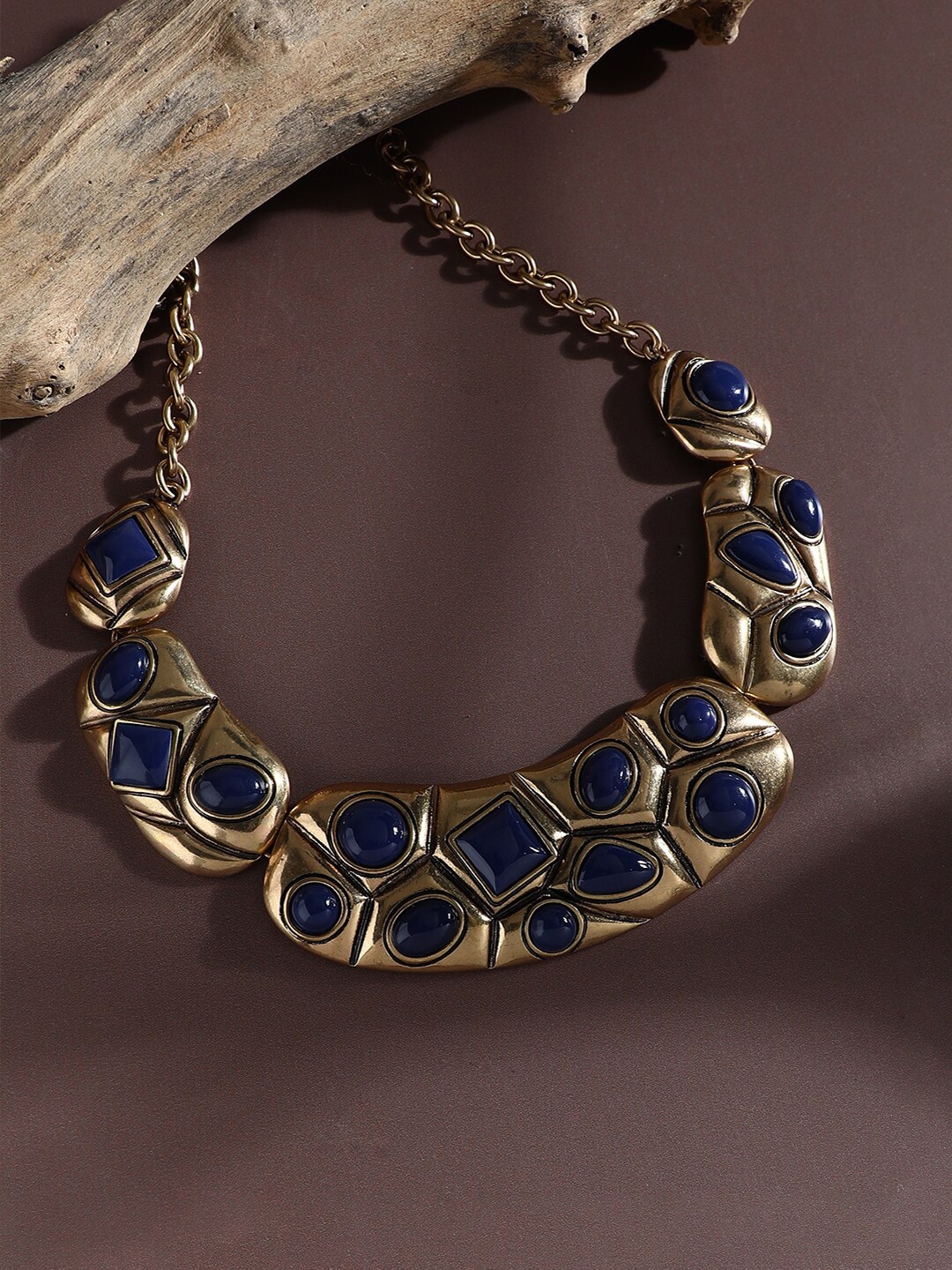 

SOHI Gold-Plated Stone-Studded Necklace