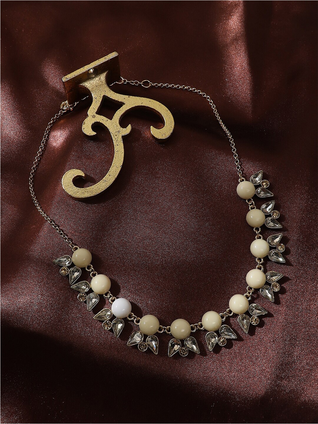 

SOHI Gold-Plated Stone Studded Necklace