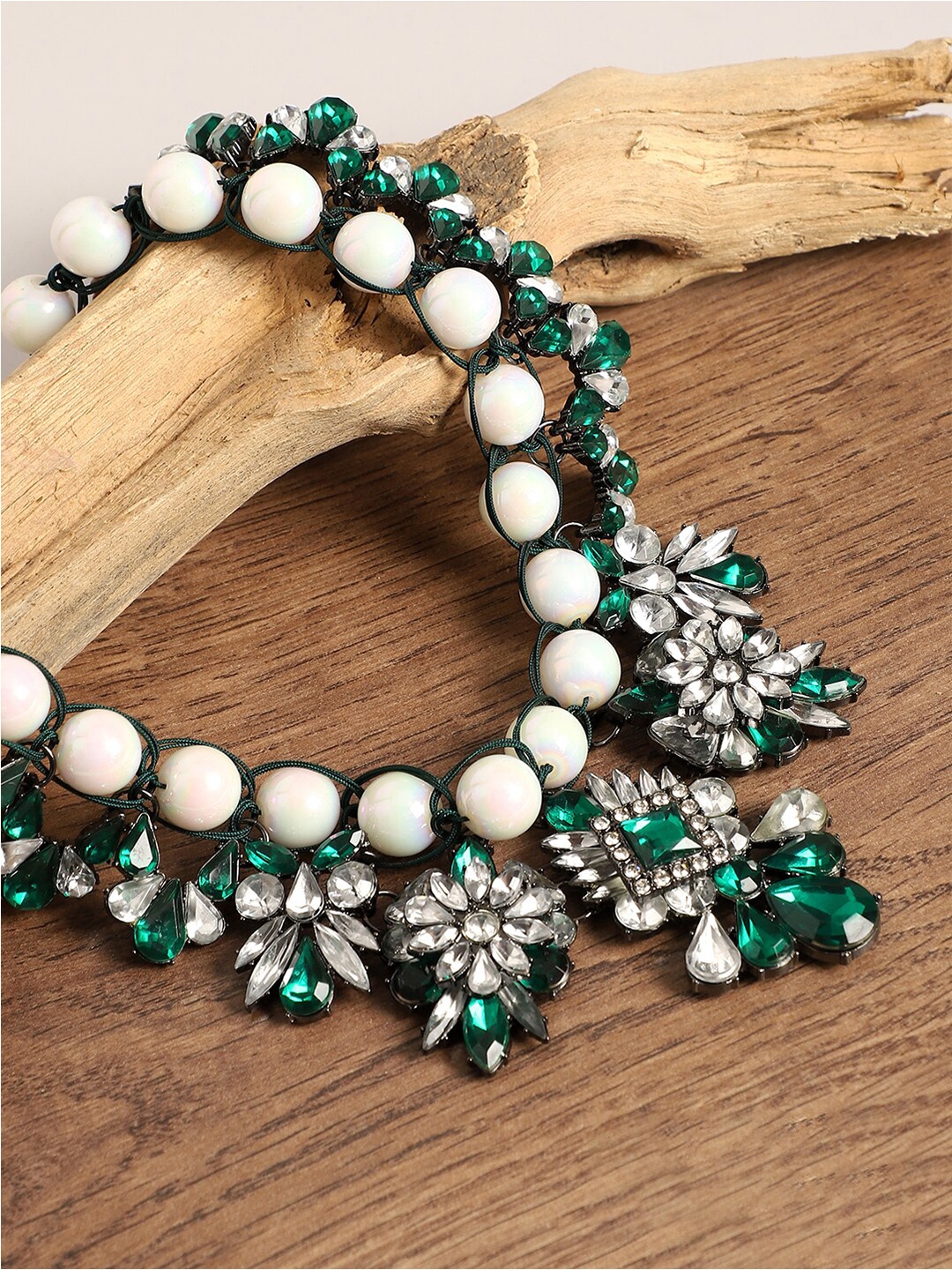 

SOHI Gold-Plated Stone Studded Necklace