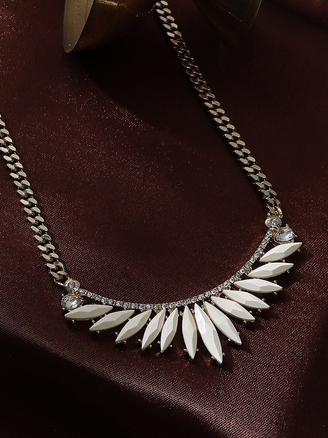 

SOHI Gold-Plated Stone-Studded Necklace