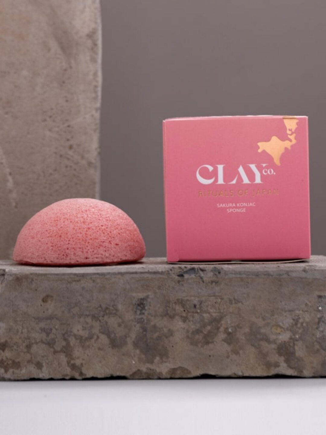 

CLAYco. Sakura Konjac Exfoliating Sponge Natural Cleanser For Glowing Skin, Pink