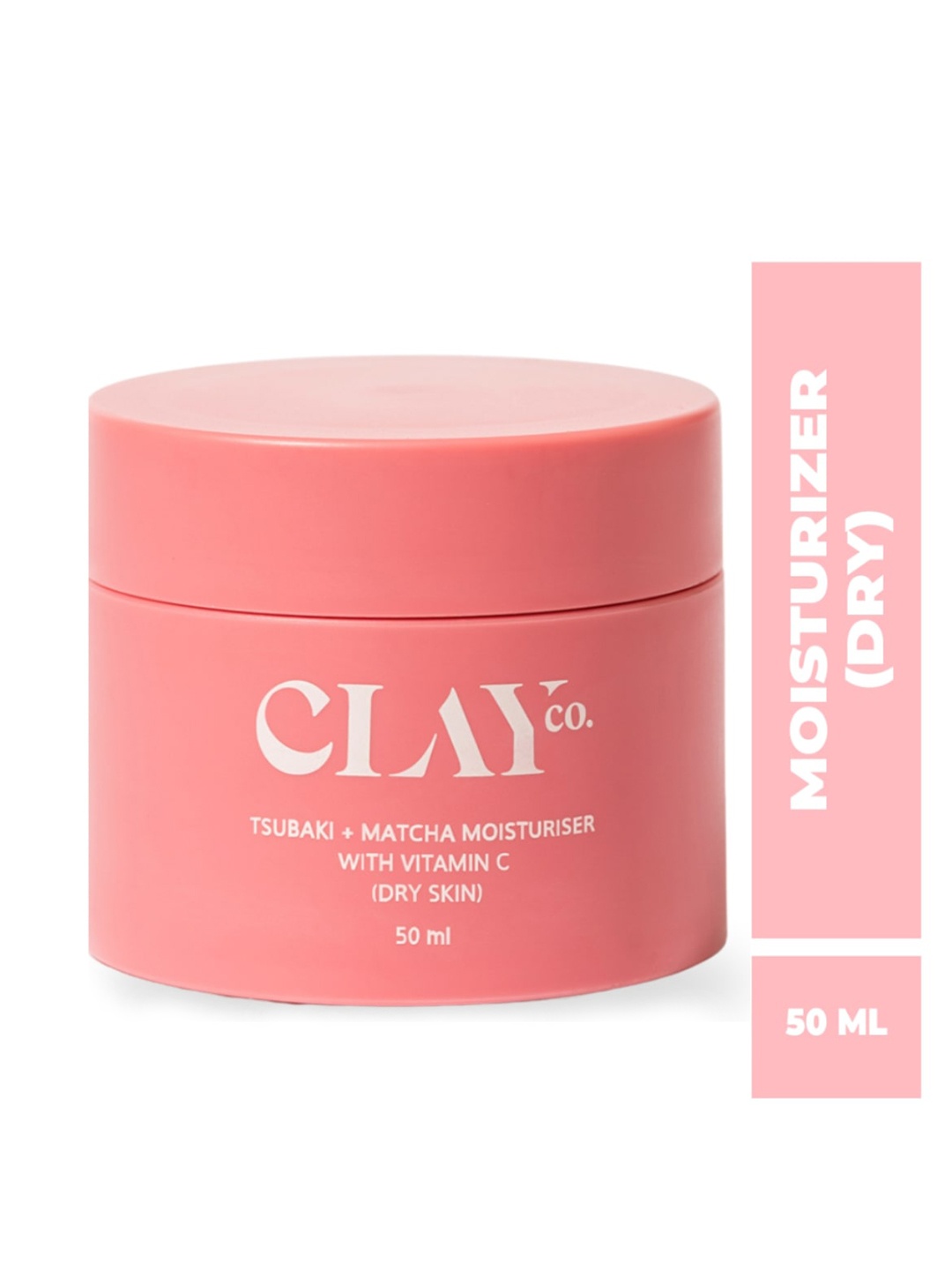 

CLAYco. Tsubaki + Matcha Face Moisturizer With Vitamin C For Dry Skin 50 ml, Pink