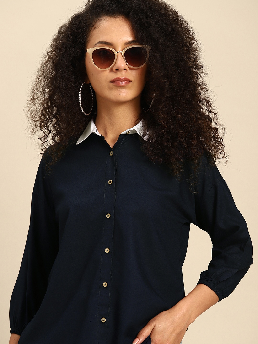 

DENNISON Women Smart Opaque Casual Shirt, Navy blue