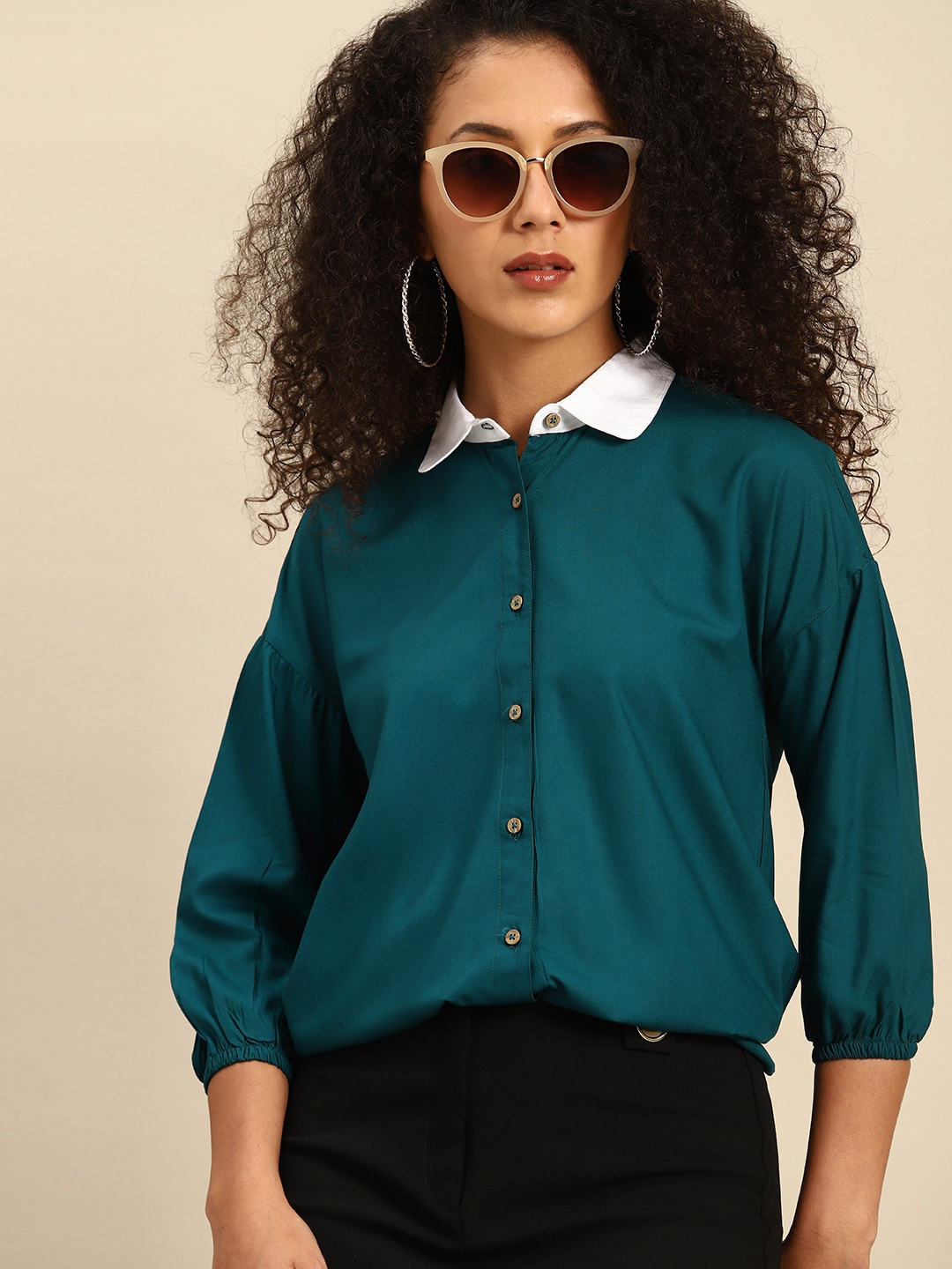 

DENNISON Women Smart Opaque Casual Shirt, Green