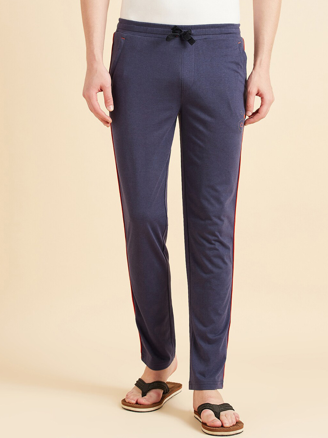 

Sweet Dreams Men Navy Blue Mid-Rise Knitted Lounge Pants