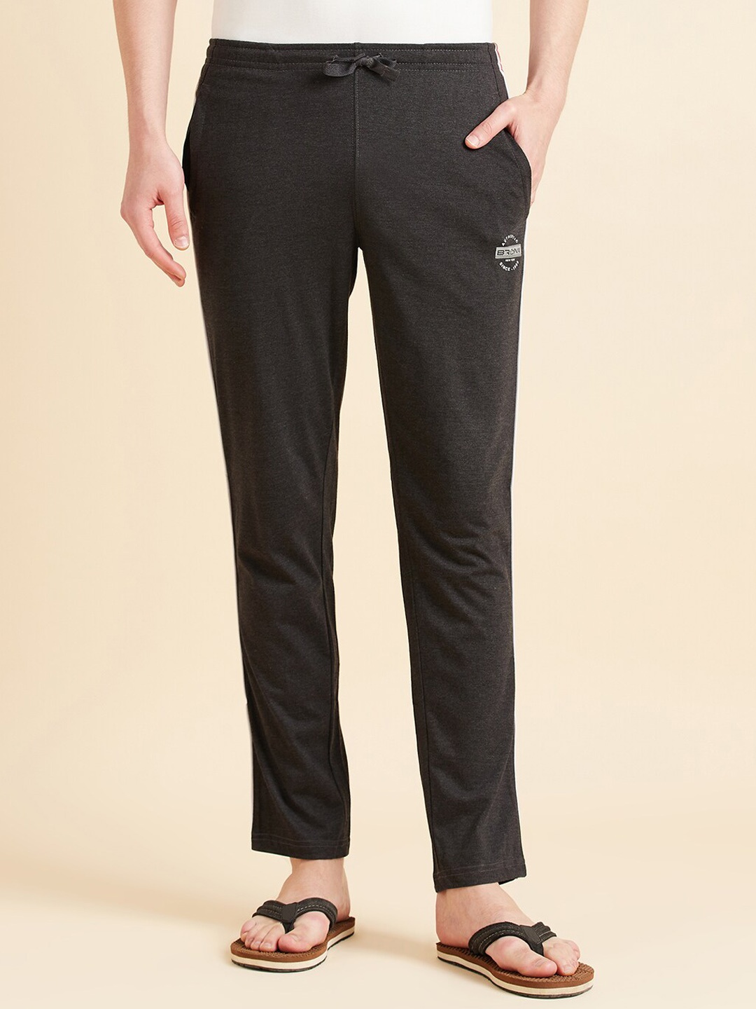 

Sweet Dreams Men Mid-Rise Side Pockets Lounge Pants, Charcoal