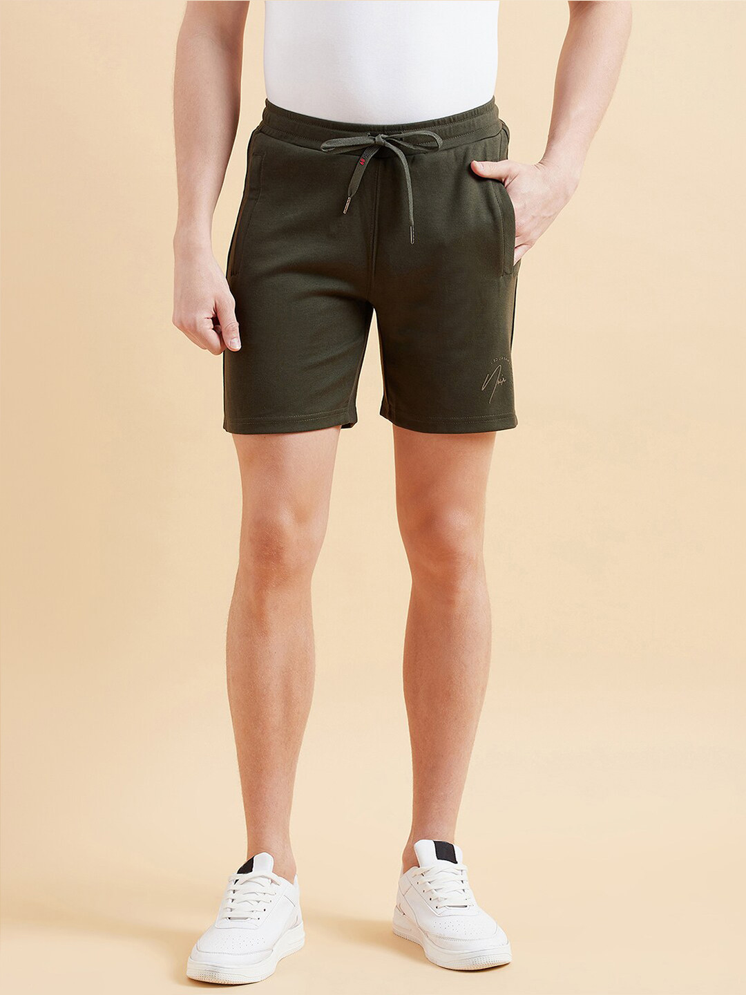 

Sweet Dreams Men Olive Green Mid-Rise Shorts