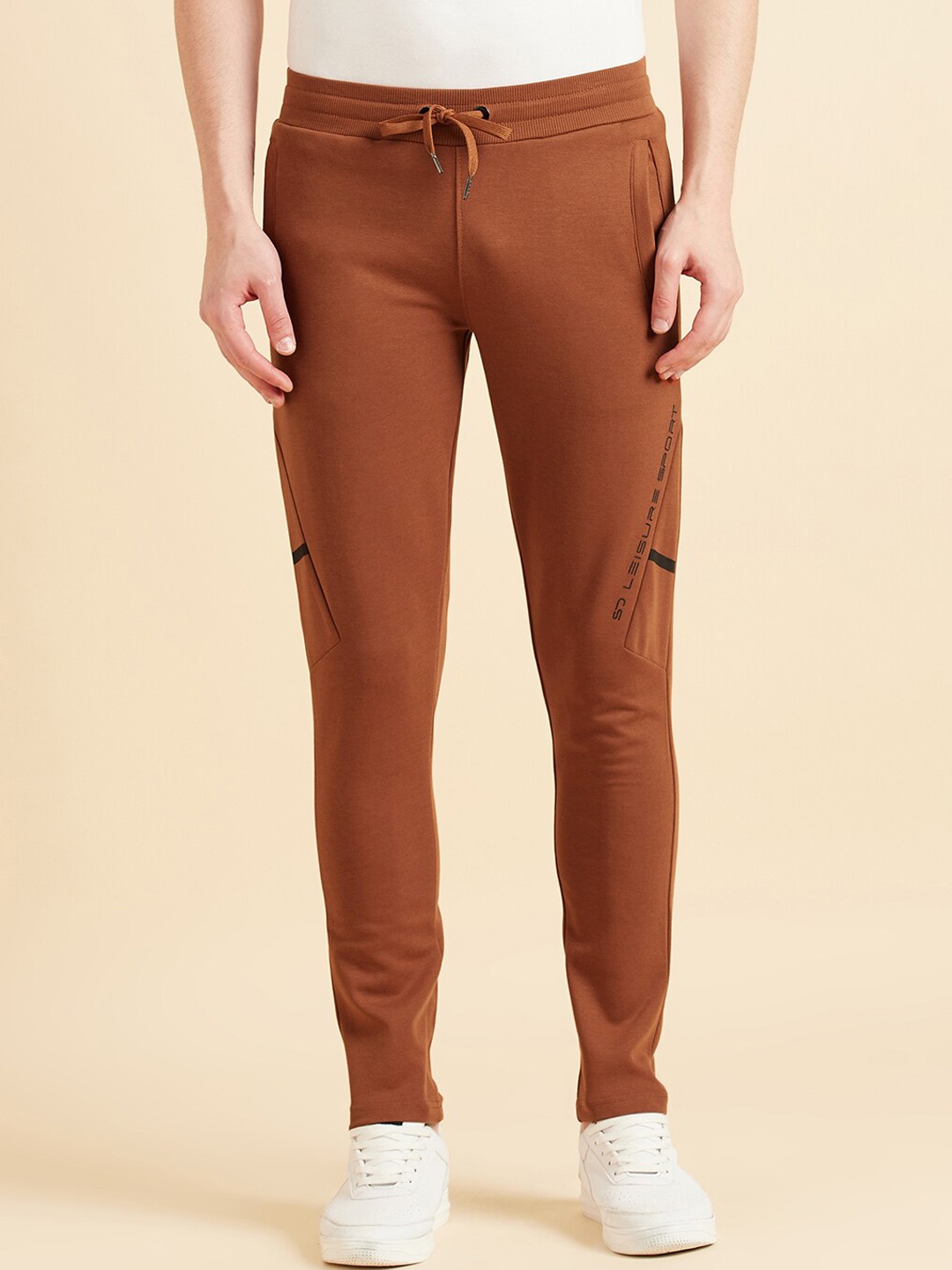 

Sweet Dreams Men Mid-Rise Track Pants, Brown