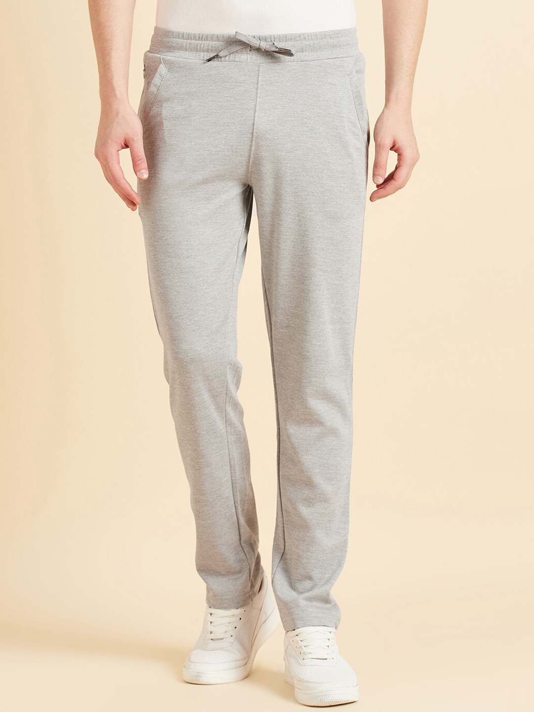

Sweet Dreams Men Regular Fit Mid-Rise Track Pants, Grey melange