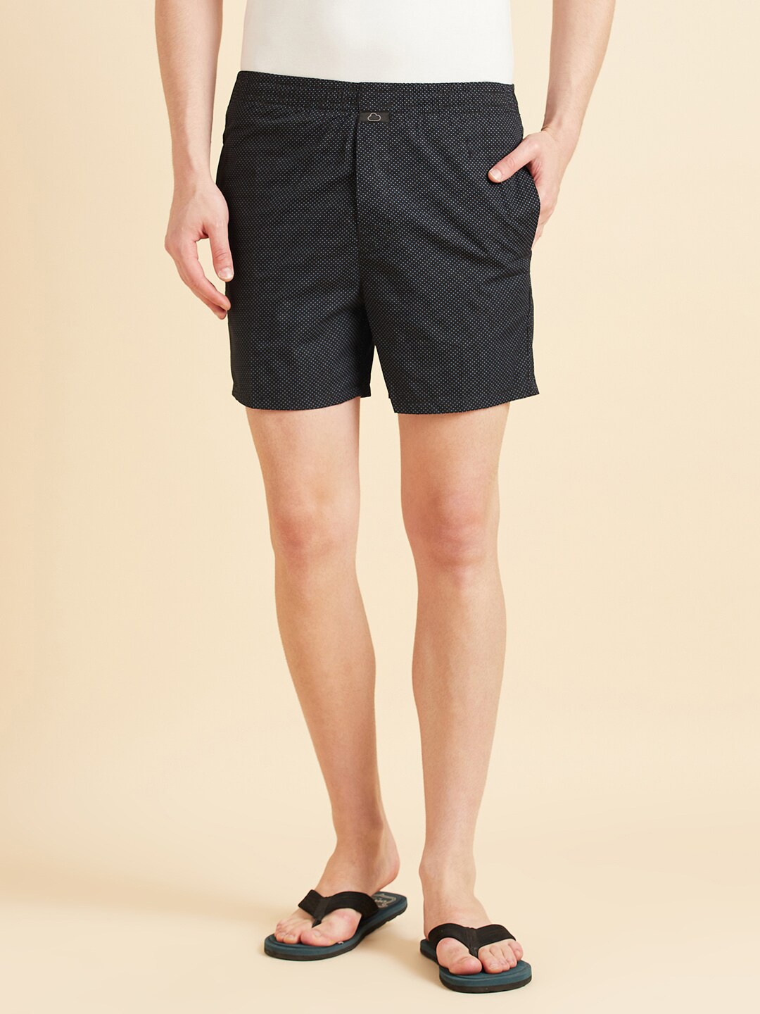 

Sweet Dreams Men Black Cotton Lounge Shorts
